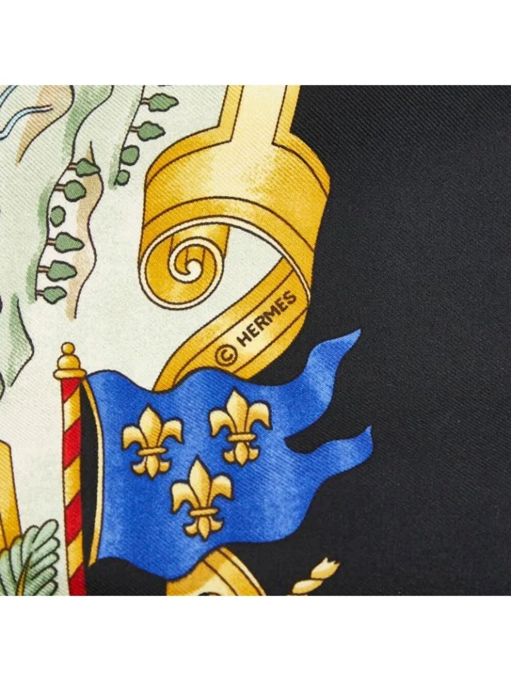 Hermes Carre 90 Voiles de Lumiere Sailing Ship of Light Scarf Black Multicolor